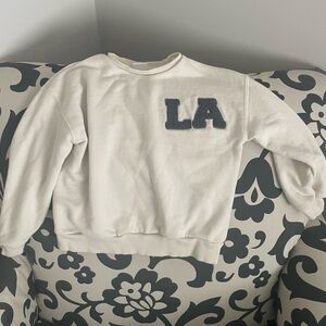 Zara Cream Textured Sweatshirt